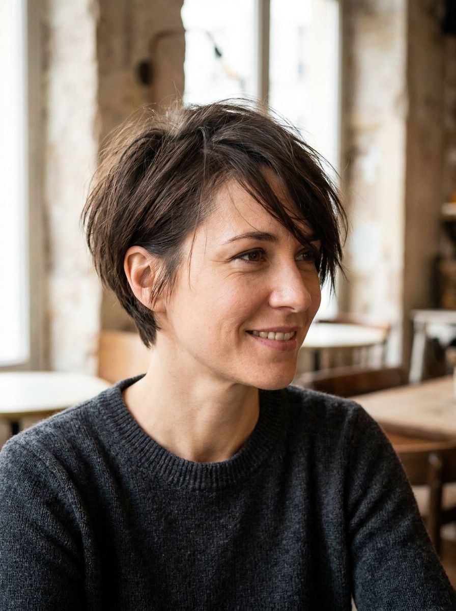 Bixie mit langem Deckhaar - Kurzhaarfrisuren mit langem Deckhaar